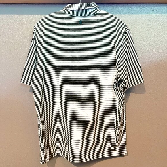 johnnie-O Hangin' Out Striped Polo Shirt Men's L - Green and White Cal Poly NWT - Picture 5 of 16